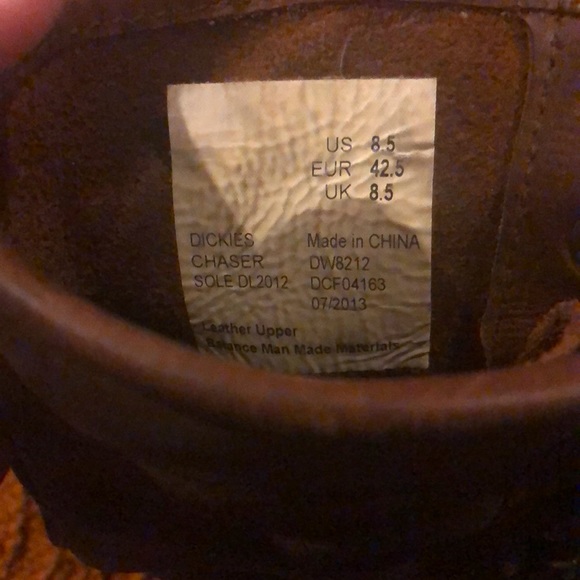 Dickies Brown Men’s heeled work boot  Size US 8.5 EUR 42.5 - Picture 5 of 6